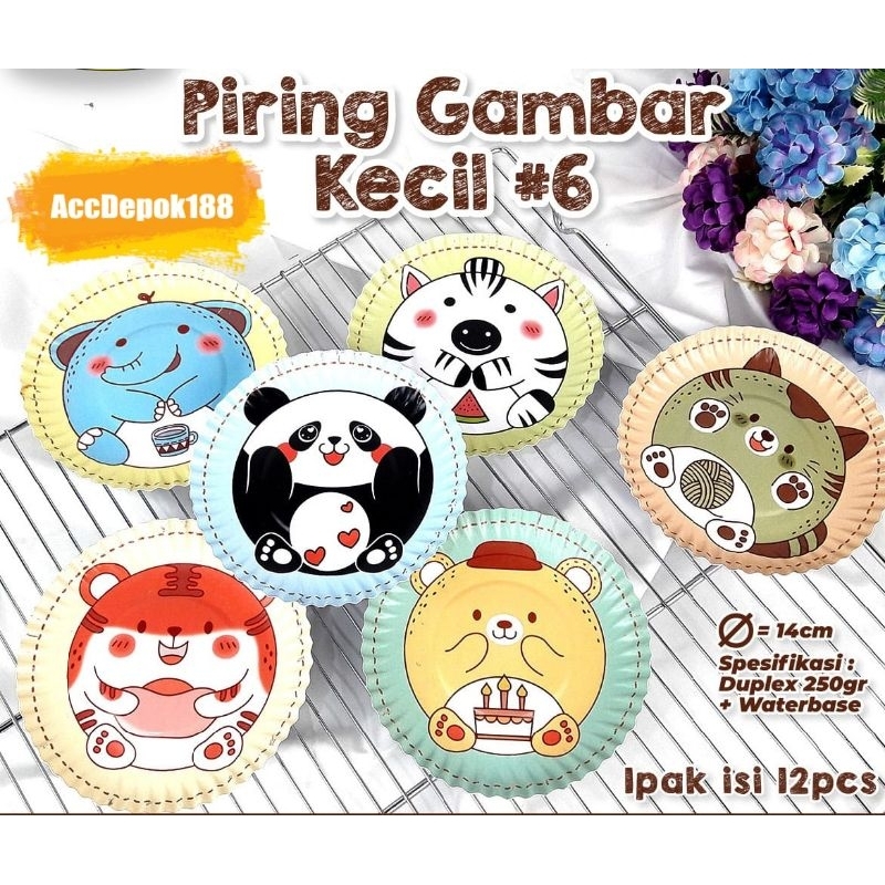 PIRING ULANG TAHUN / PIRING KERTAS MOTIF / KARAKTER KUDA PONY /PANDA / HAPPY BIRTH DAY / ENJOY DELICACY / WARNA WARNI + GARPU ISI 12PCS