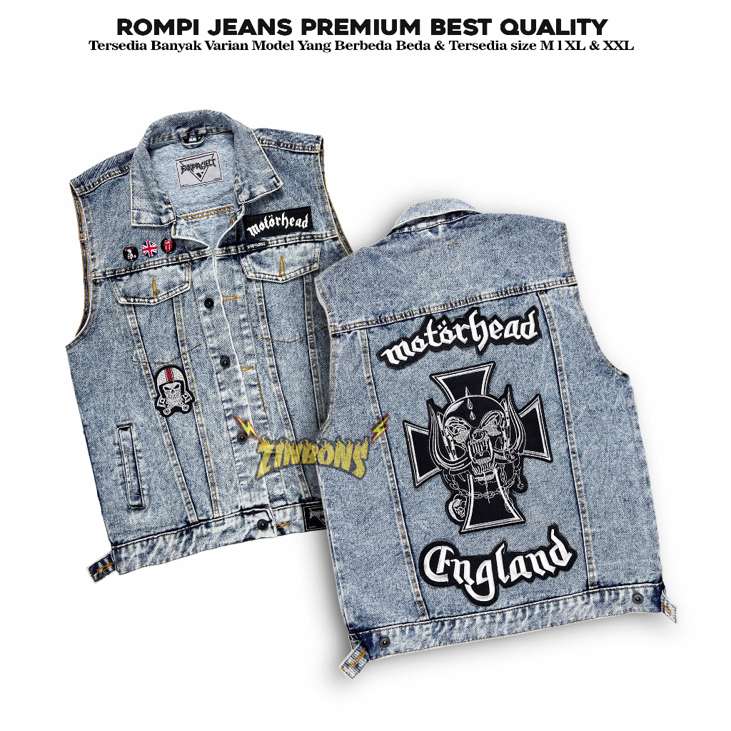 ROMPI JEANS MOTORHEAD ROMPI DENIM SANWASH ROMPI MOTOR BEST QUALITY