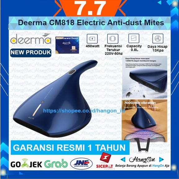 Deerma CM818 Electric Anti-Dust Mites Vacuum Cleaner Penyedot Debu Bed Sedot Tungau anti debu Kasur Sofa Bantal Selimut UV 50°C