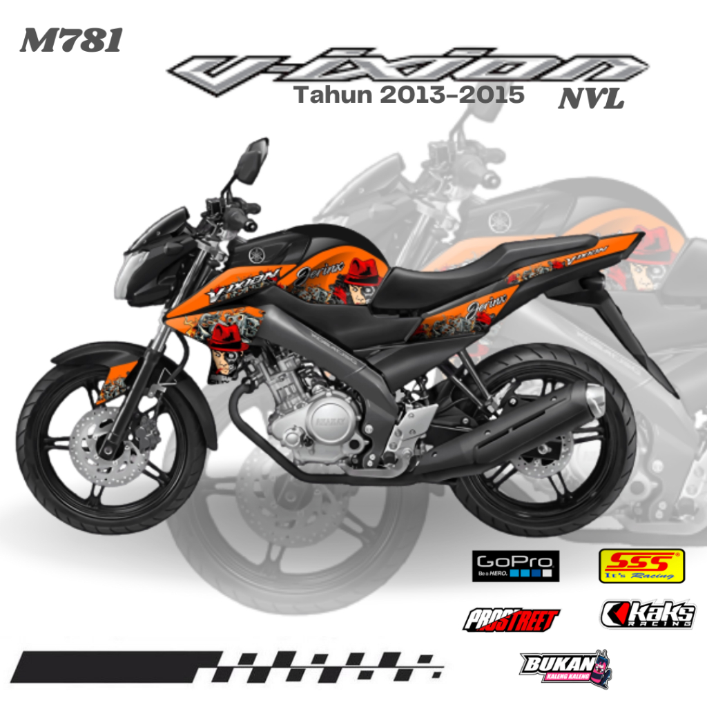 Lis Stiker Striping Yamaha Vixion NVL M781 Tahun 2013 2014 2015 List Sticker Aksesoris Variasi Modif