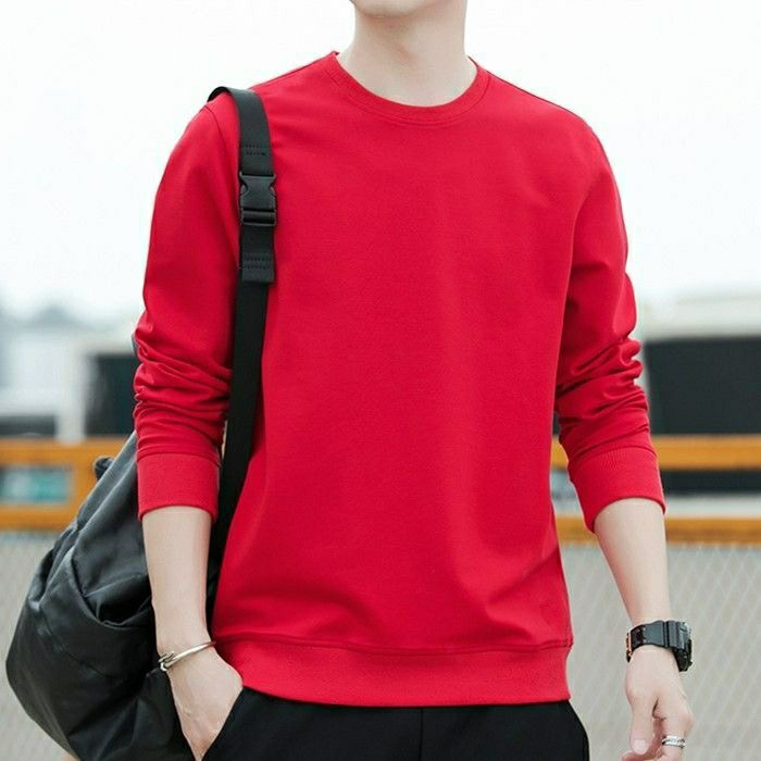 KIYOWO-BAJU ATASAN SWEATER DISTRO BASIC POLOS LENGAN PANJANG PRIA