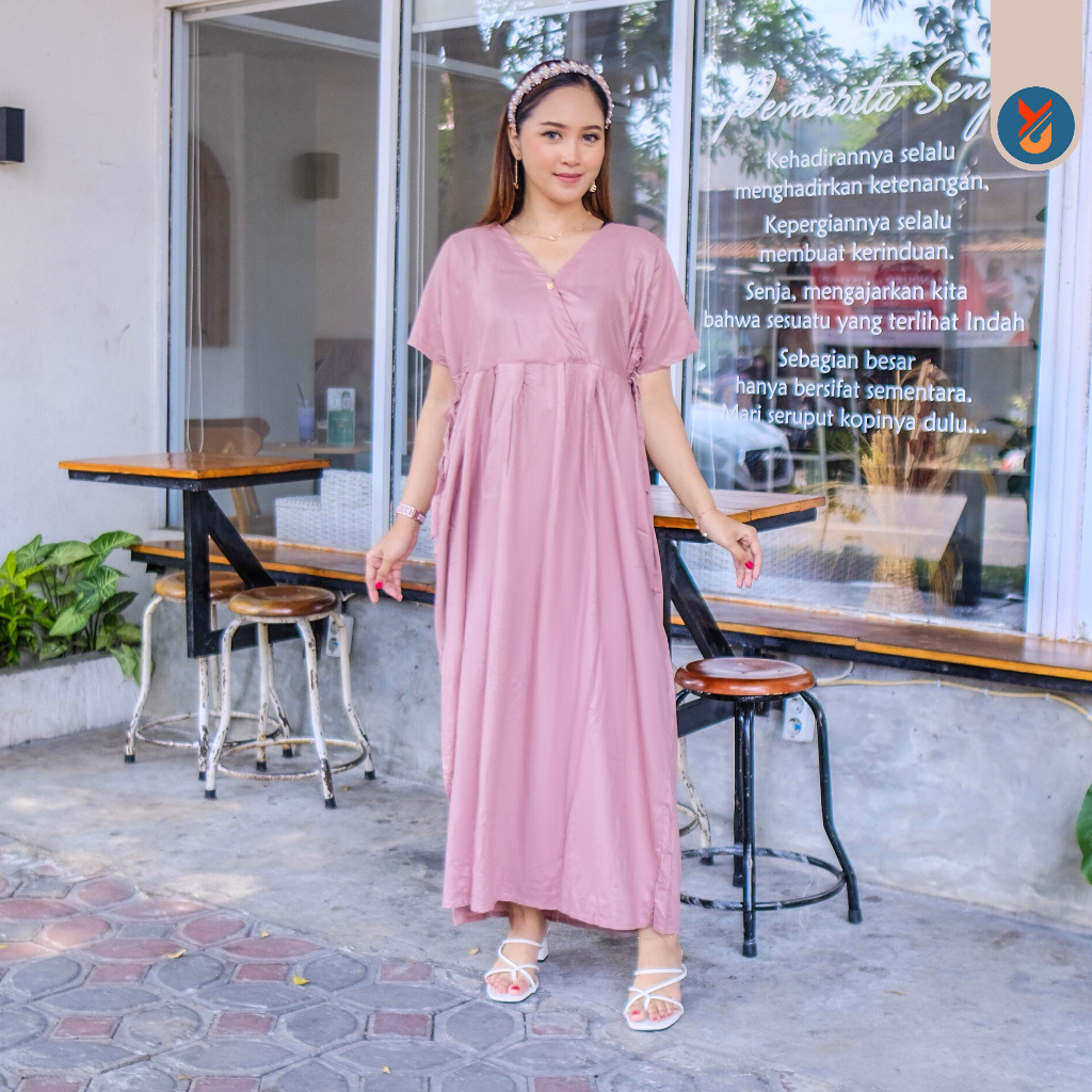 Daster Kimono POLOS Panjang LD 120 Busui Friendly Longdress Kimono Homedress Kimono Busui