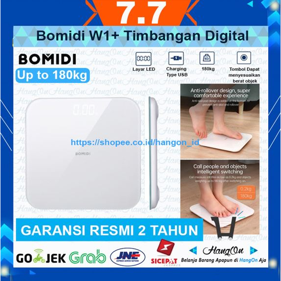 Bomidi W1+ Timbangan Badan Digital Weight Scale Pengukur Berat Tubuh Kadar Lemak Kesehatan