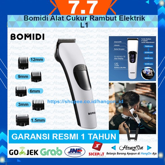 Bomidi L1 Alat Cukur Rambut Elektrik Mesin Hair Clipper Cordless Set Cukuran Mencukur Perawatan Pria 5 Detachable Head