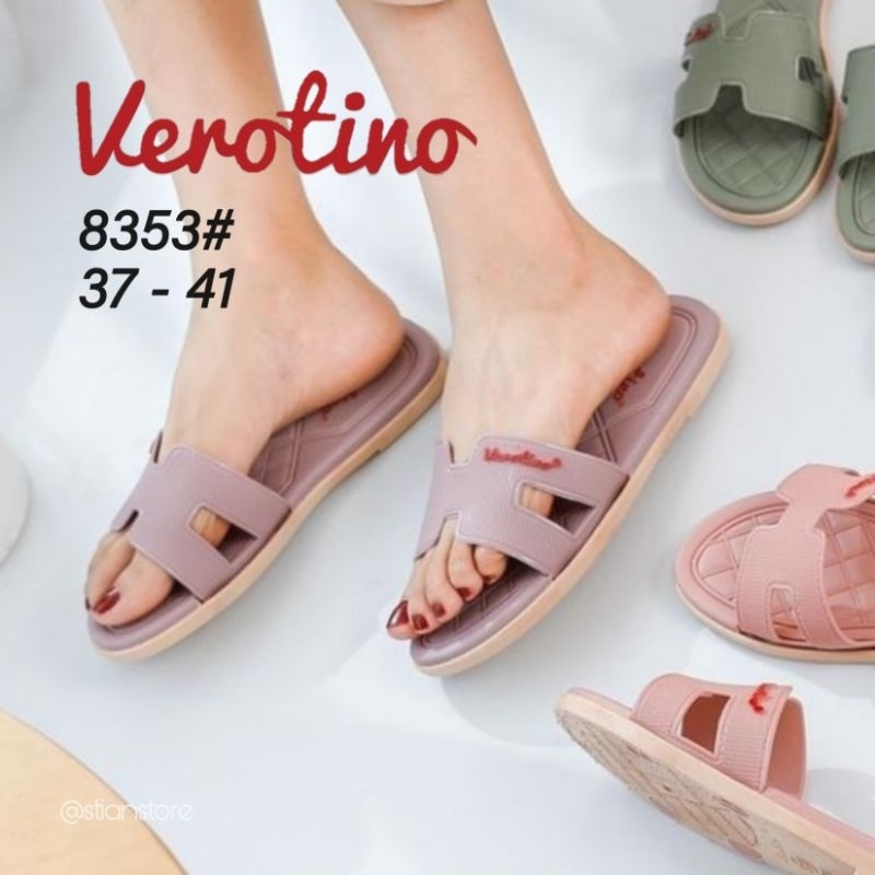 Sandal Flat Wanita Sandal Selop Karet Jelly Wanita Verotino