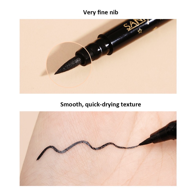 【Official Outlet】SANIYE Eyeliner Pen Eye liner With Brush Gel Matte Cair Quick Dry Cepat Kering Longlasting Tahan Lama Waterproof Anti Air Kosmetik Mata Makeup Wajah M418 M255 M208 BPOM