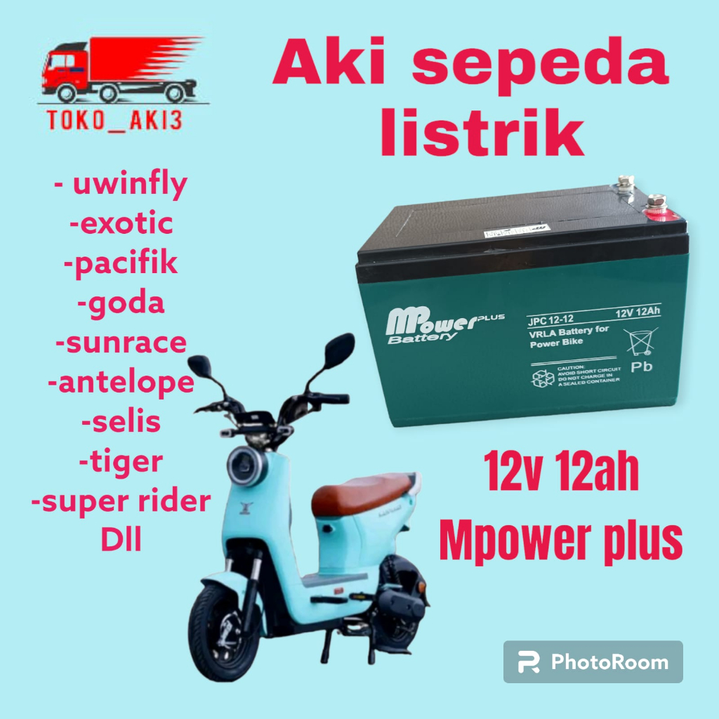 MPOWER 12V 12AH AKI SEPEDA LISTRIK MPOWER PLUS 12AH ASLI AKI HIJAU 2HR MPOWER 12V 12AH AKI SELIS GOD