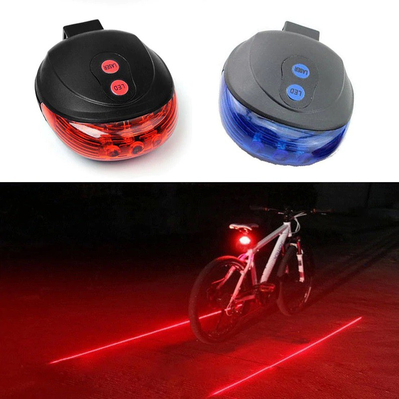 Lampu Depan Belakang Sepeda LED - USB Bike Light Rechargeable + Lampu Belakang Laser Beterai AA