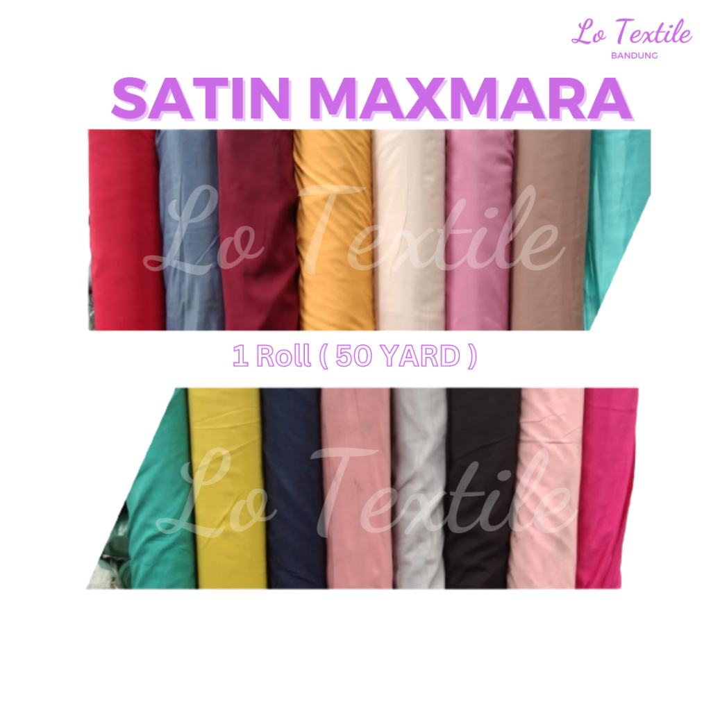 Bahan Kain Satin Maxmaraa 1 Roll  - Saten Velvet Polos bridesmaid Meteran Super Premium
