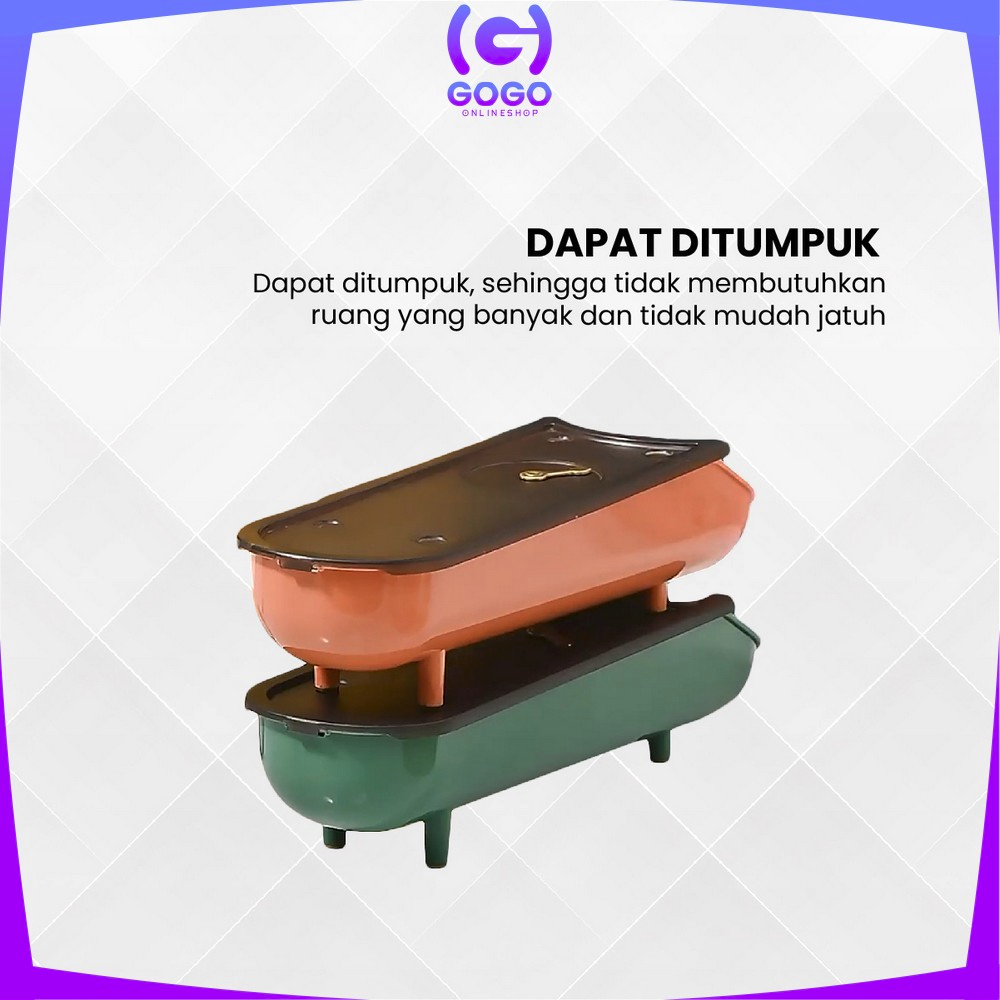 GOGO-C861 Tempat Telur Ayam Estetik Storage Box Organizer / Wadah Tempat Telor Kotak Penyimpanan Serbaguna