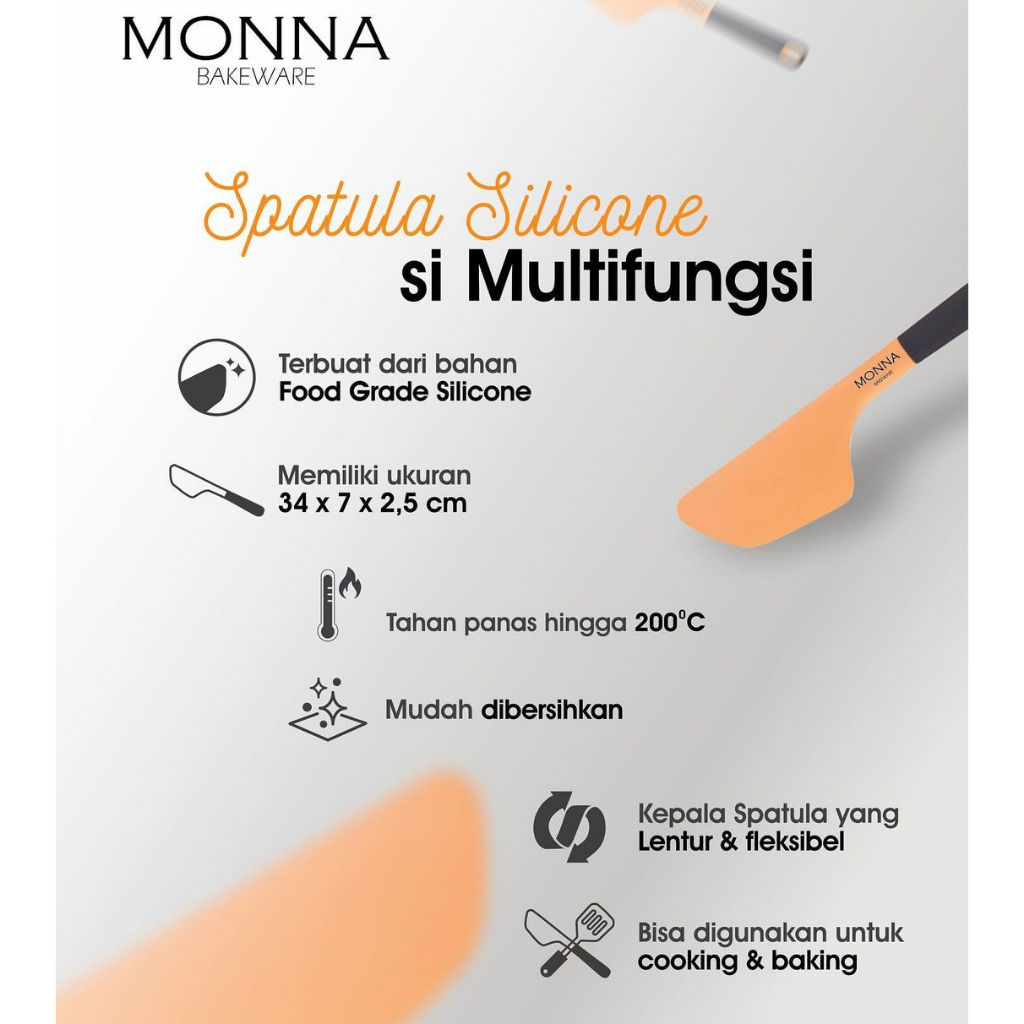 Spatulla Monna Bakeware / Spatula Silikon Monna / Sutil Silikon