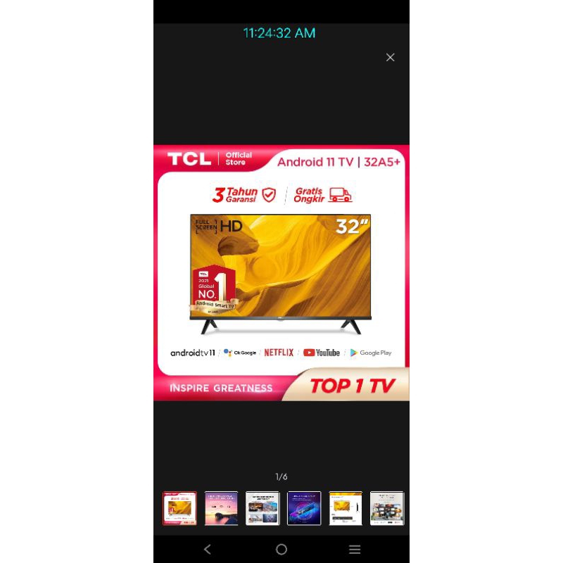 TCL Android Tv 32 inc