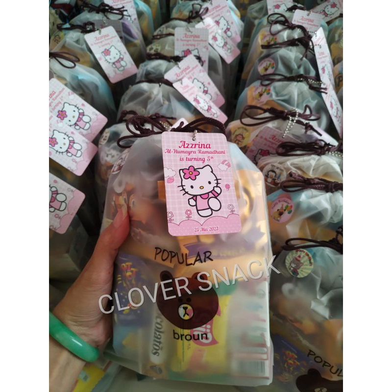 

Paket Snack Ulang Tahun Ultah Anak dengan HangTag Gantungan Custom Parsel Bingkisan Lebaran Khitanan