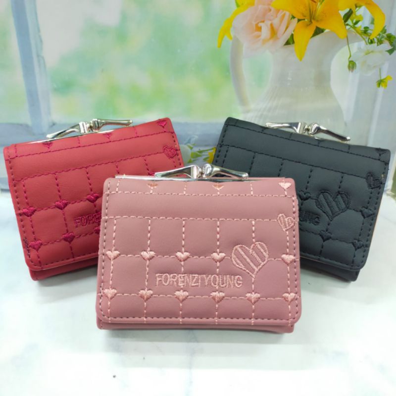 COD DOMPET WANITA LIPAT 3 BEHEL FOREVER YOUNG DOMPET BEHEL MINI WANITA TERBARU