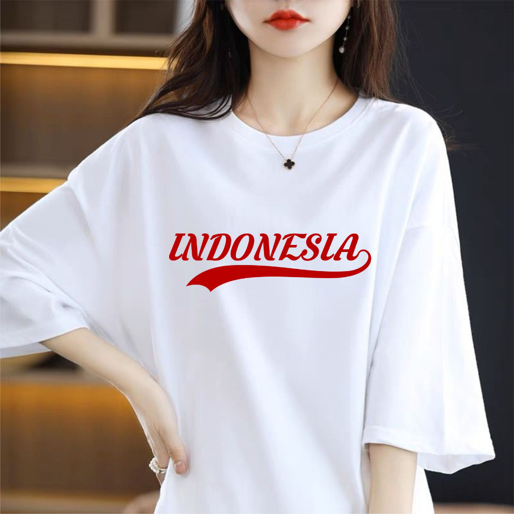 KAOS KATUN COMBED OVERSIZE WANITA 17AGUSTUS INDONESIA