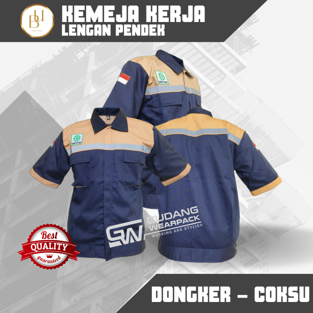 Bagus Uniform - Pakaian Kerja Seragam Proyek Lengan Pendek Warna Dongker - Coksu