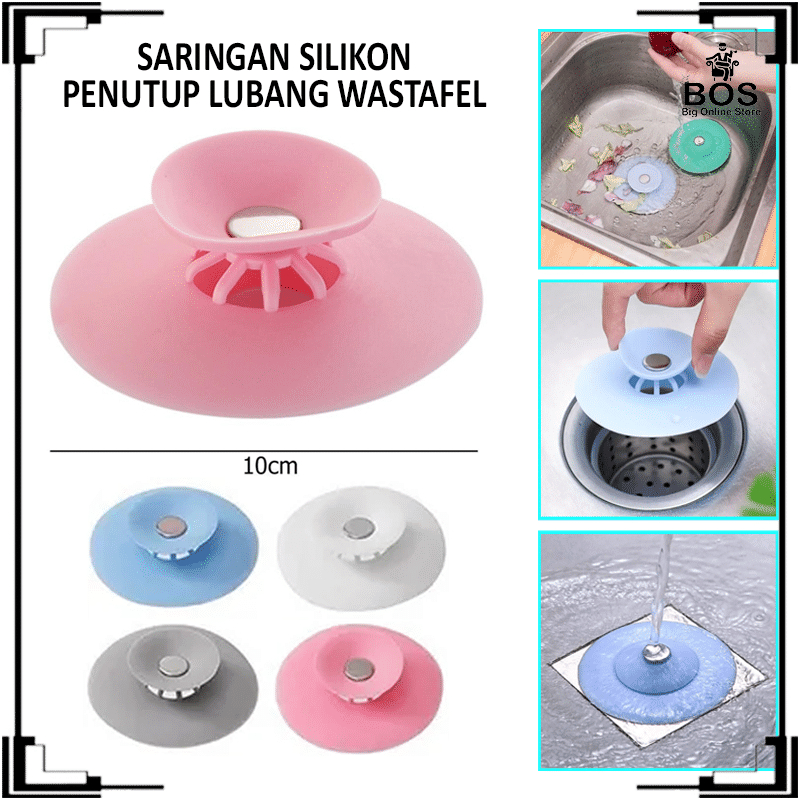 BOS - PENUTUP LUBANG WASTAFEL CUCI PIRING TOILET SILIKON FLOOR DRAIN KAMAR MANDI