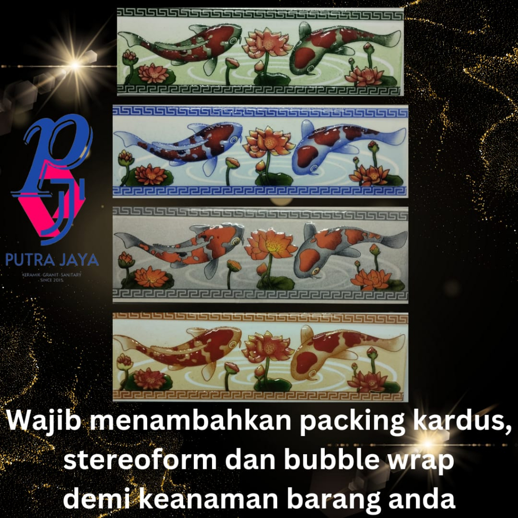 Lis Keramik Dinding Rumah/Teras/Dapur/Kamar Mandi 8x25cm