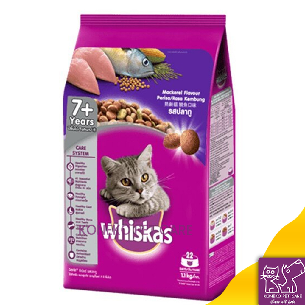 WHISKAS DRY FOOD MACKAREL SENIOR 7+ MAKANAN KUCING SENIOR