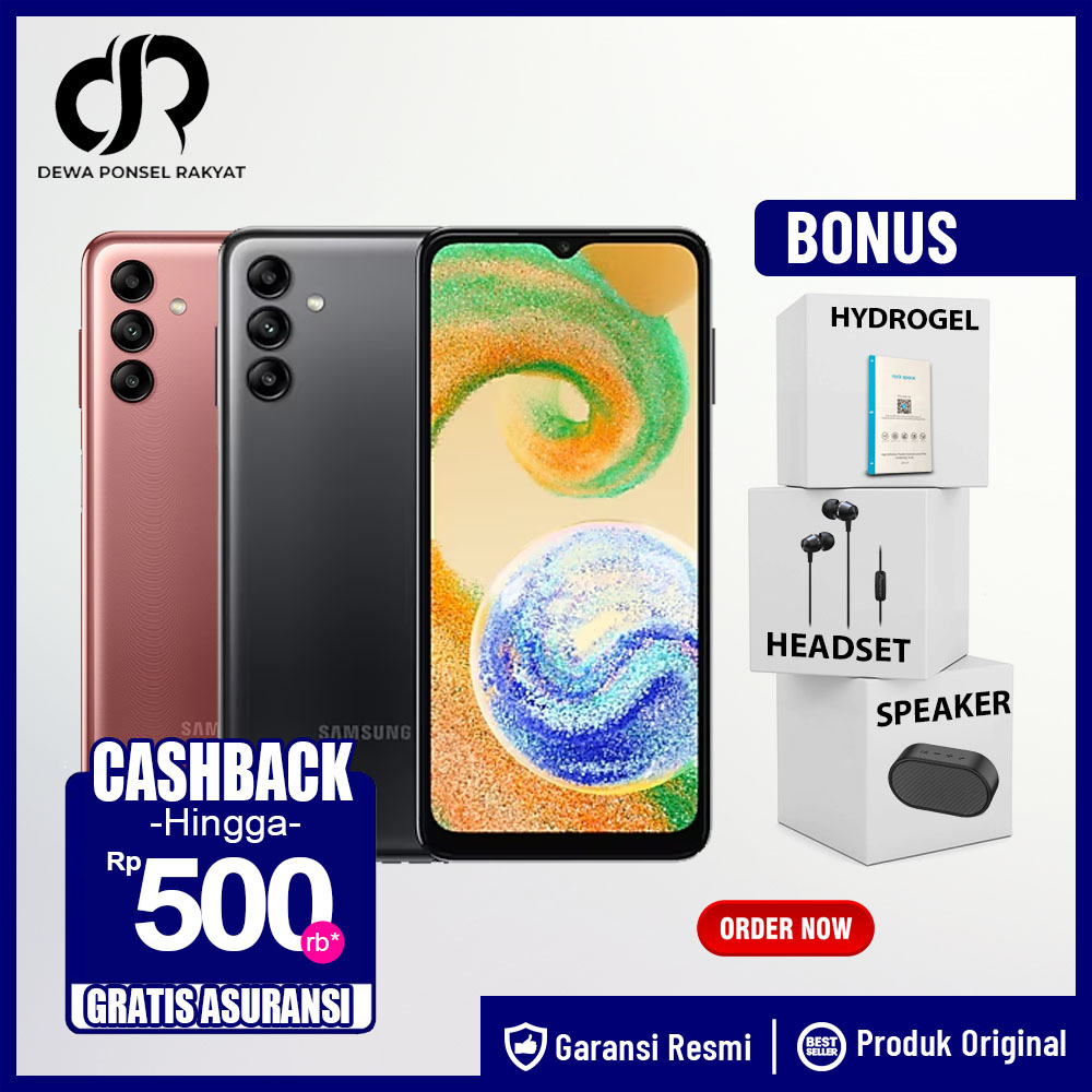 Handphone Samsung Galaxy A04S + A04 + A04e 4/64GB 3/32GB Garansi Resmi Samsung A04 S 4 GB 64 GB Not A52S A32 A23 A24 A33 A34 A53 A54 A73 A03S A04 A04E A13 A14 A03 CORE M12 M22 M32 M33 M53 A7 LITE A8