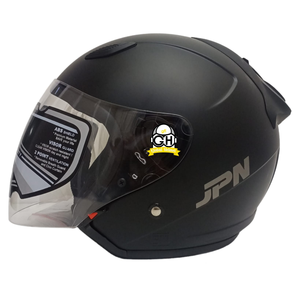 HELM JPN GALAXY BLACK MATTE HELM HALF FACE SNI TERBARU