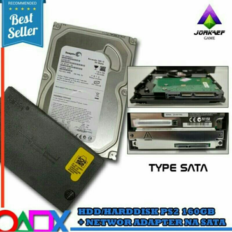 PAKET HDD NA SATA PS2 FULL GAMES 160GB 250GB 500GB