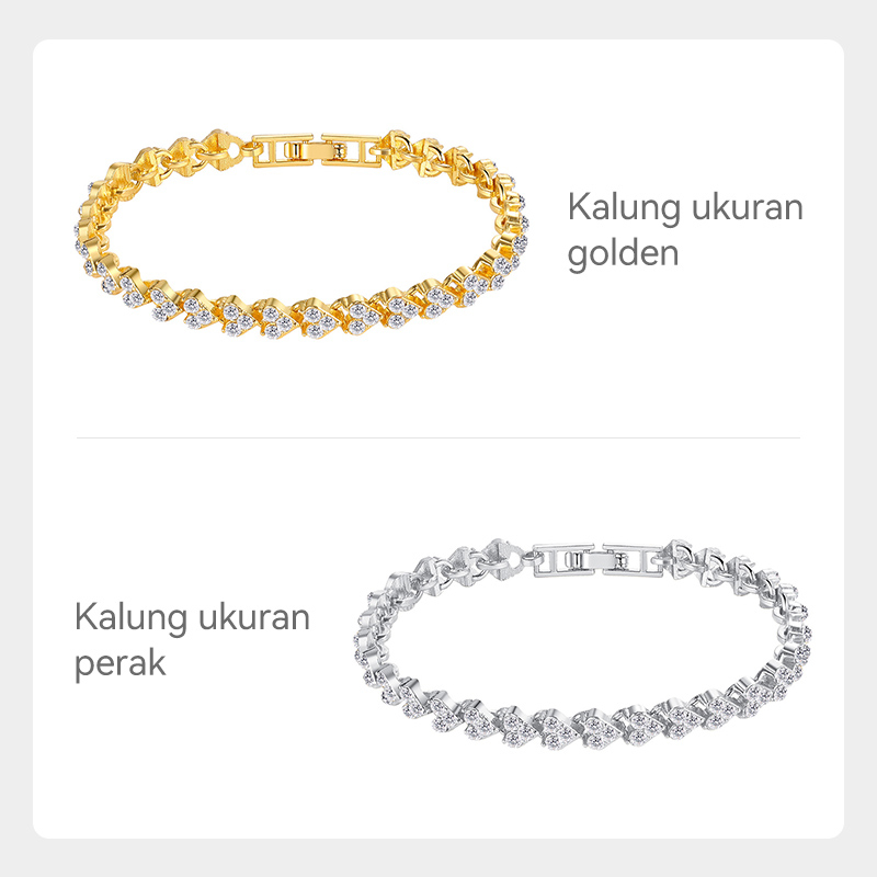 Gelang Rantai Kekinian Untuk Wanita Aksen Berlian Imitasi Gaya Mewah Fashion Import