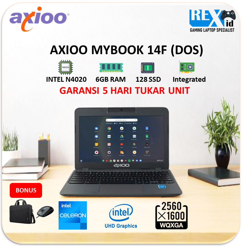 AXIOO MYBOOK 14F (N4020 8gb 512ssd W10Pro 13.3inch Wqxga 2.5K)