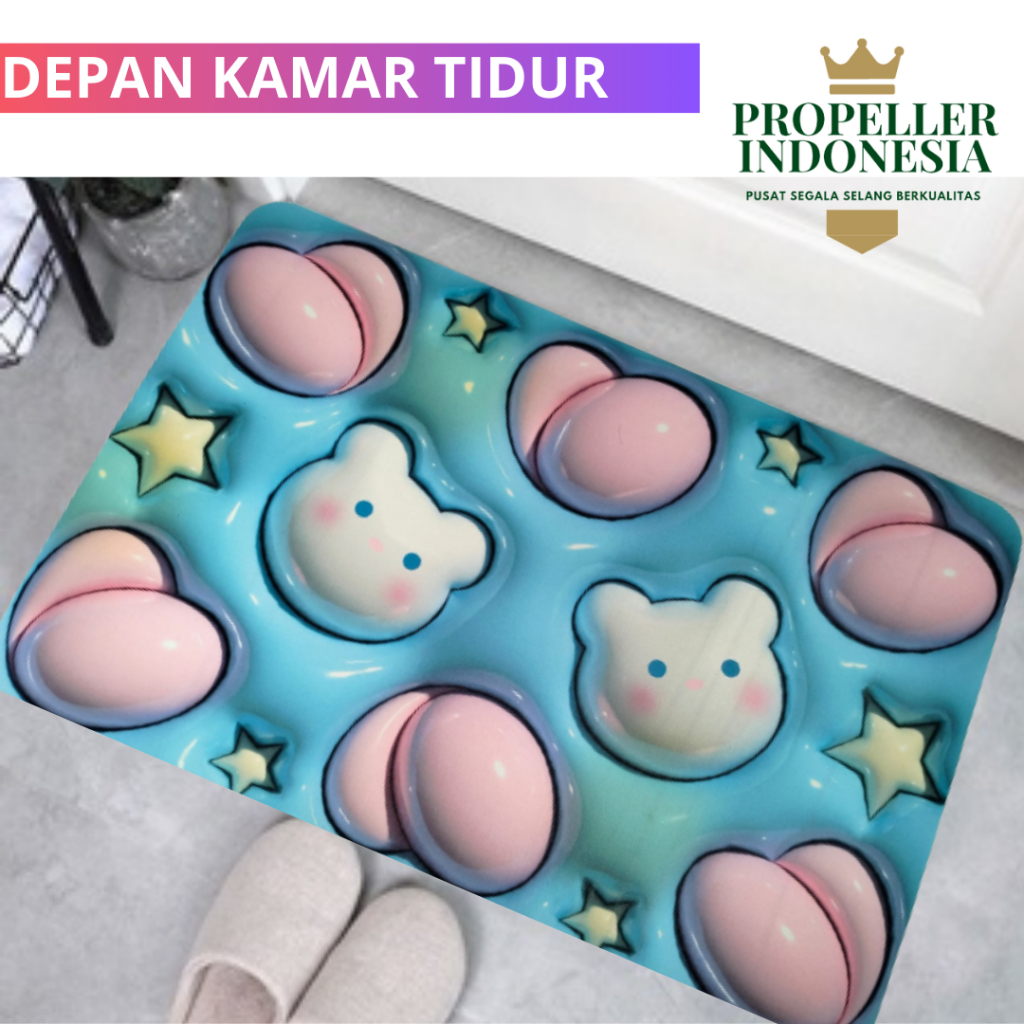 Keset Kamar Mandi Keset Kaki Karpet Kamar Mandi 3D Anti Slip Karet