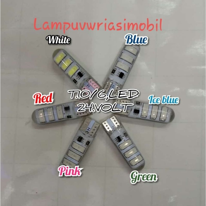 Lampu senja T 10 6 Led jelly 24v nyala kedip Flash buat mobil Truck senja Led