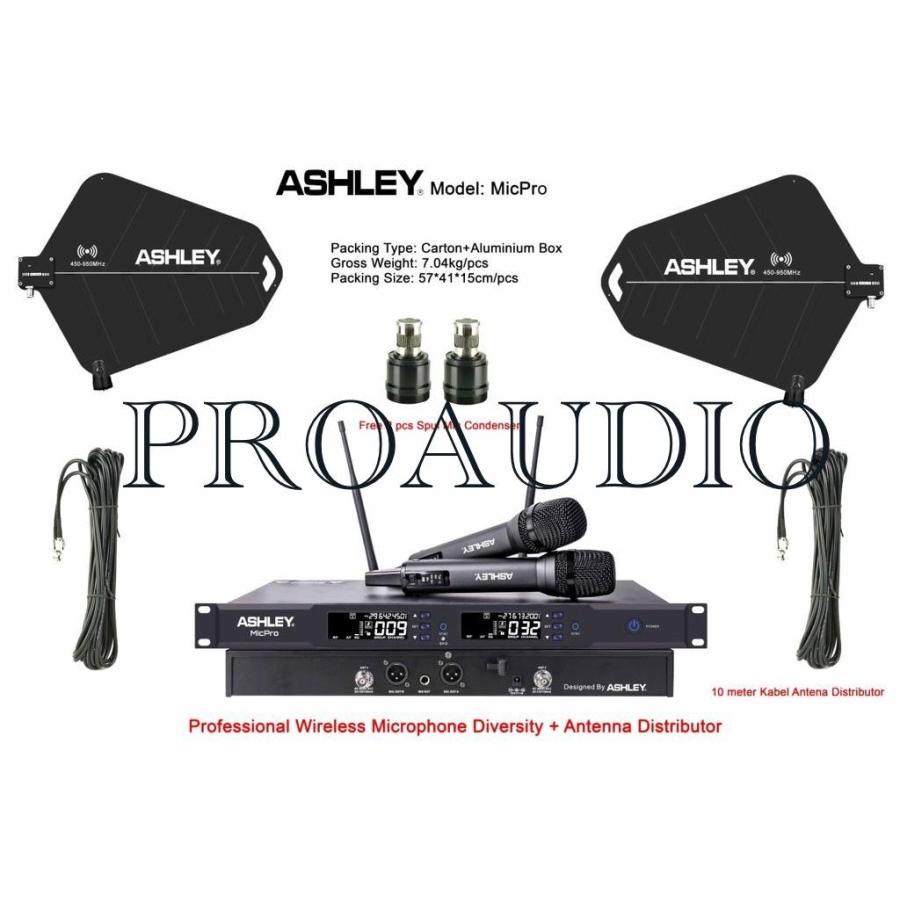 MIC WIRELESS ASHLEY MICPRO ORIGINAL ASHLEY MIC PRO 2 MIC PLUS KOPER