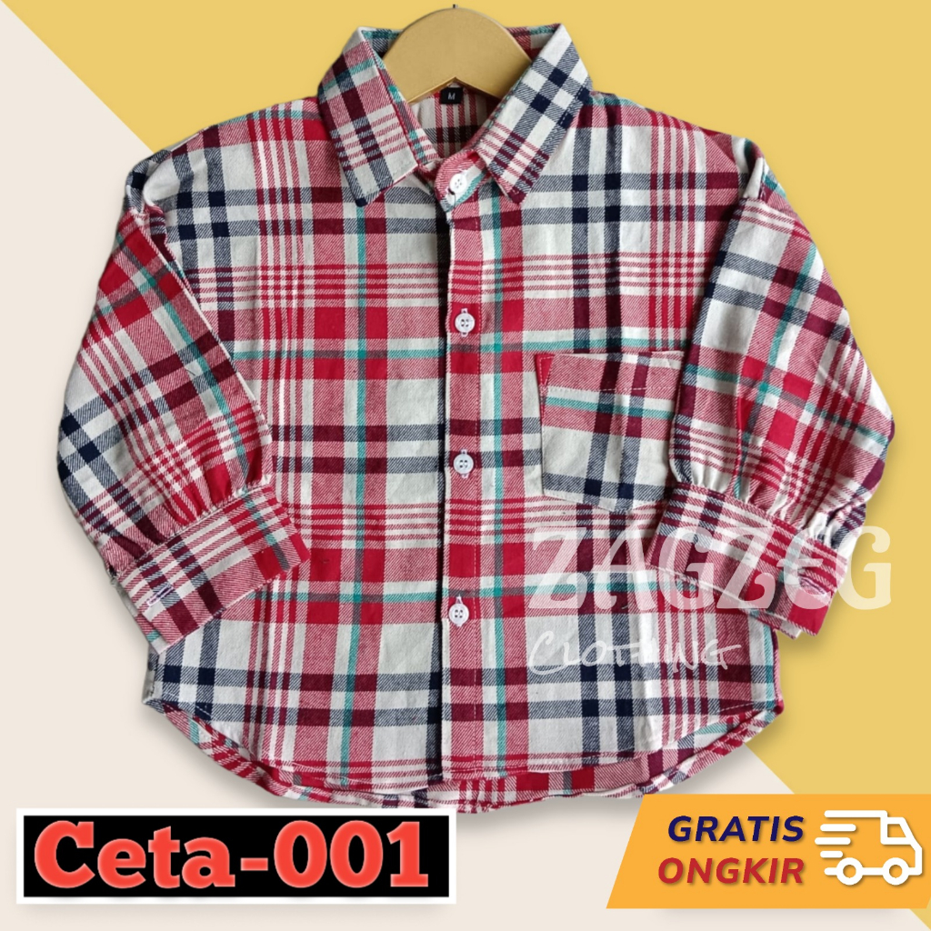 Zagzeg Clothing - Bisa Couple Bunda Baju Kemeja Anak Perempuan Crop Anak Flanel Lengan Balon Usia Umur 2 3 4 5 6 7 Tahun Atasan Blouse Crop Top Anak Fashion Anak Wanita Dewasa Model Oversize Kotak Kotak Kekinian