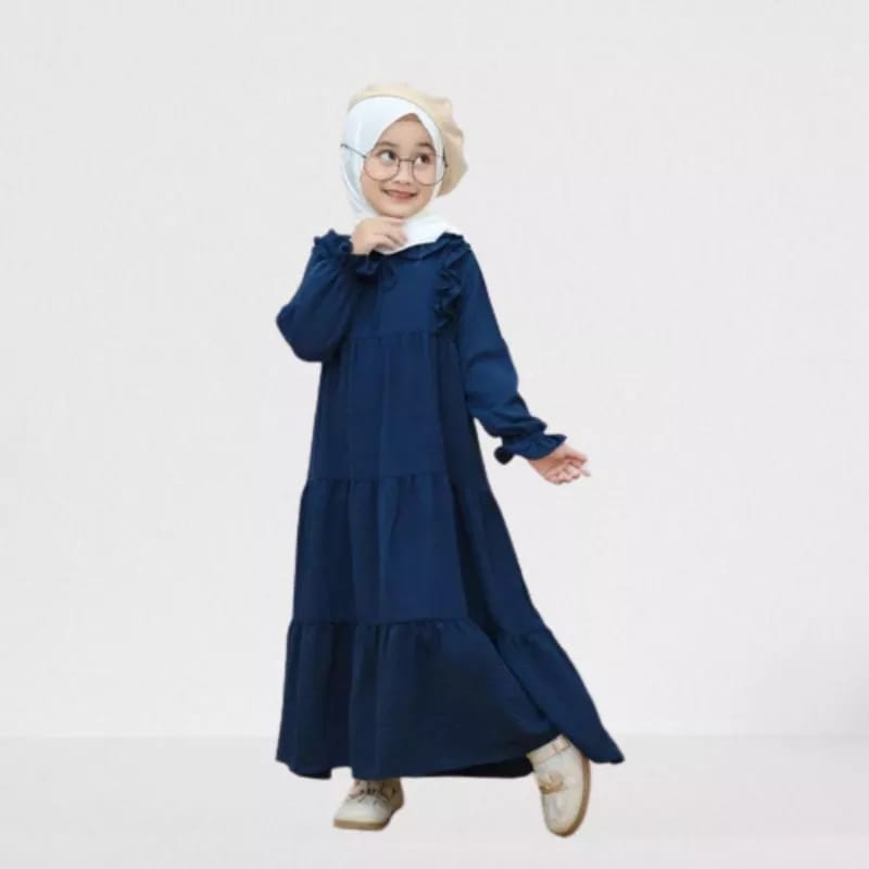 Pakaian Baju Gamis Anak Syar,i Kids Model Terbaru Gamis Crinkcle 1 - 9 Tahun