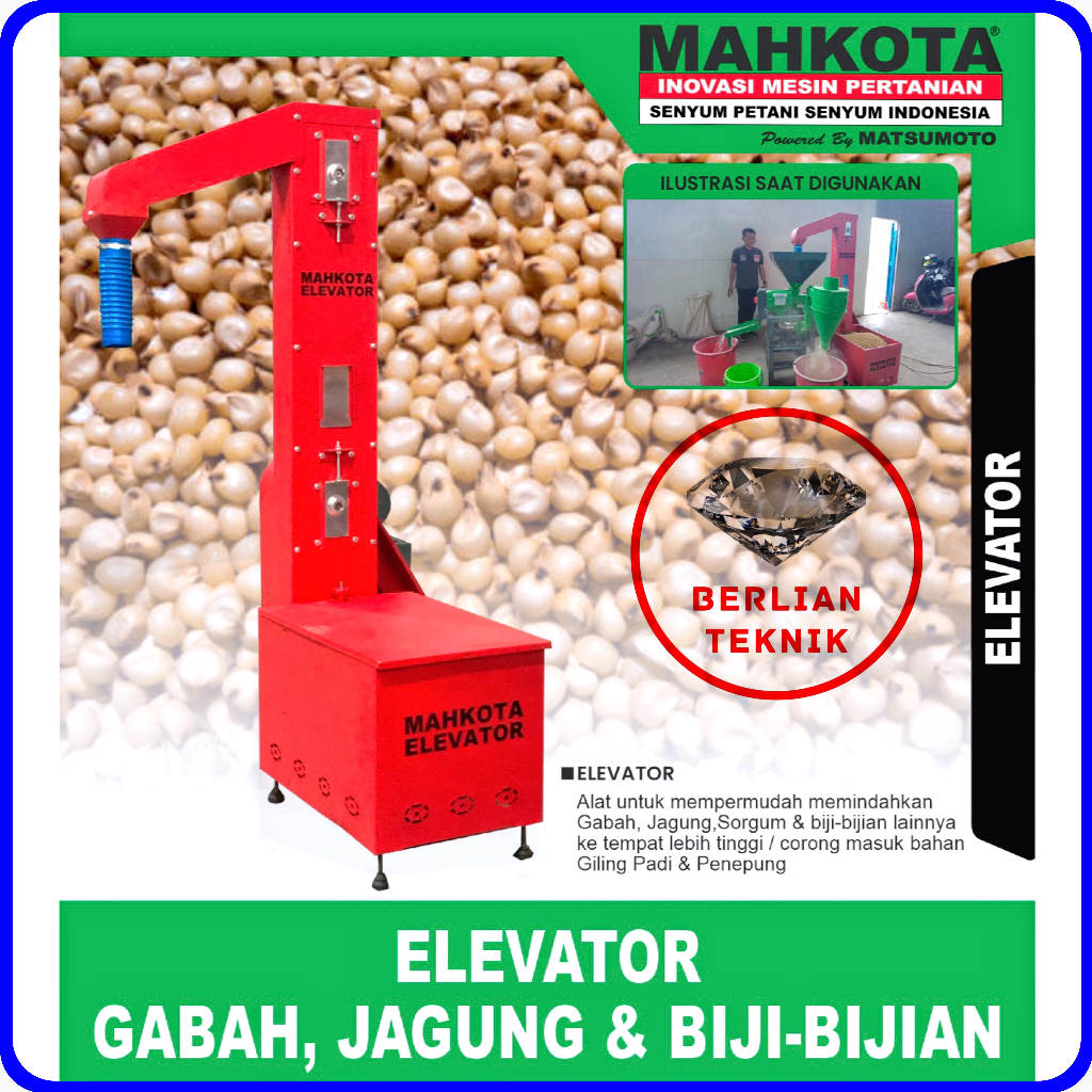Elevator Mahkota Padi, Jagung, Sorgum, Seed dll