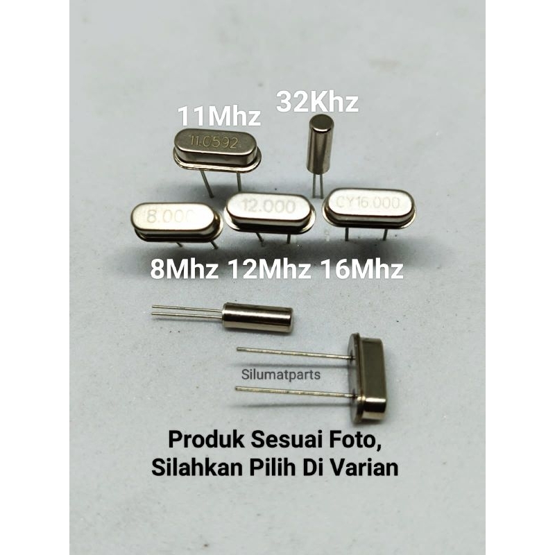 XTAL crystal 8Mhz 11Mhz 12Mhz 16Mhz 32Khz