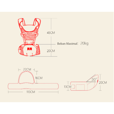 [1KG 2PCS] Babyland Gendongan Babylab Depan Hipseat (JYJ) Kantong Bayi Kupluk Baby Carrier 3 in 1 / Hipseat Bayi / Babylab 4 IN 1