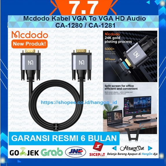 Mcdodo Kabel VGA To VGA HD Audio Video Cable Komputer Laptop CA-128