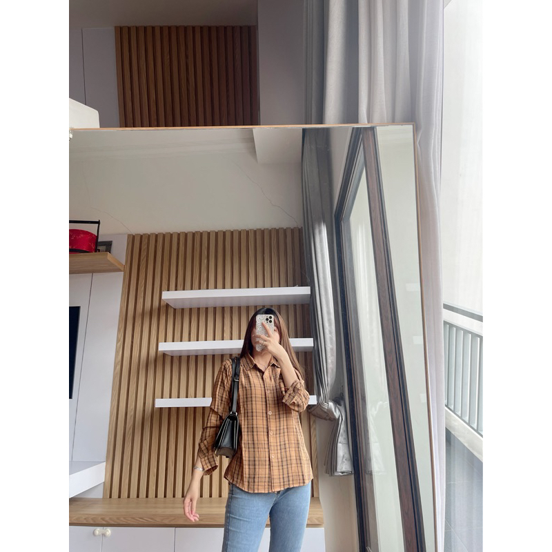 KEMEJA KOTAK CRINGKLE IMPORT