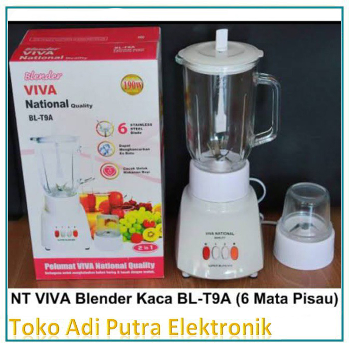 Viva NT Quality Blender ( Pelumat ) 2IN1 Gelas Kaca 6 Mata Pisau Garansi Murah