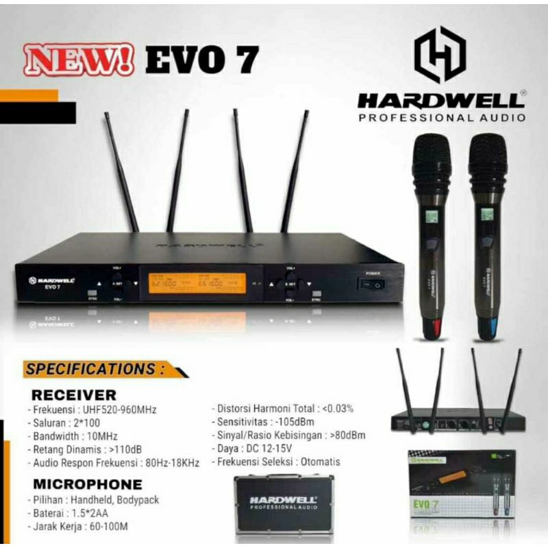 Evo7 Mic wireless Hardwell Evo7 original Hardwell Evo 7 handheld
