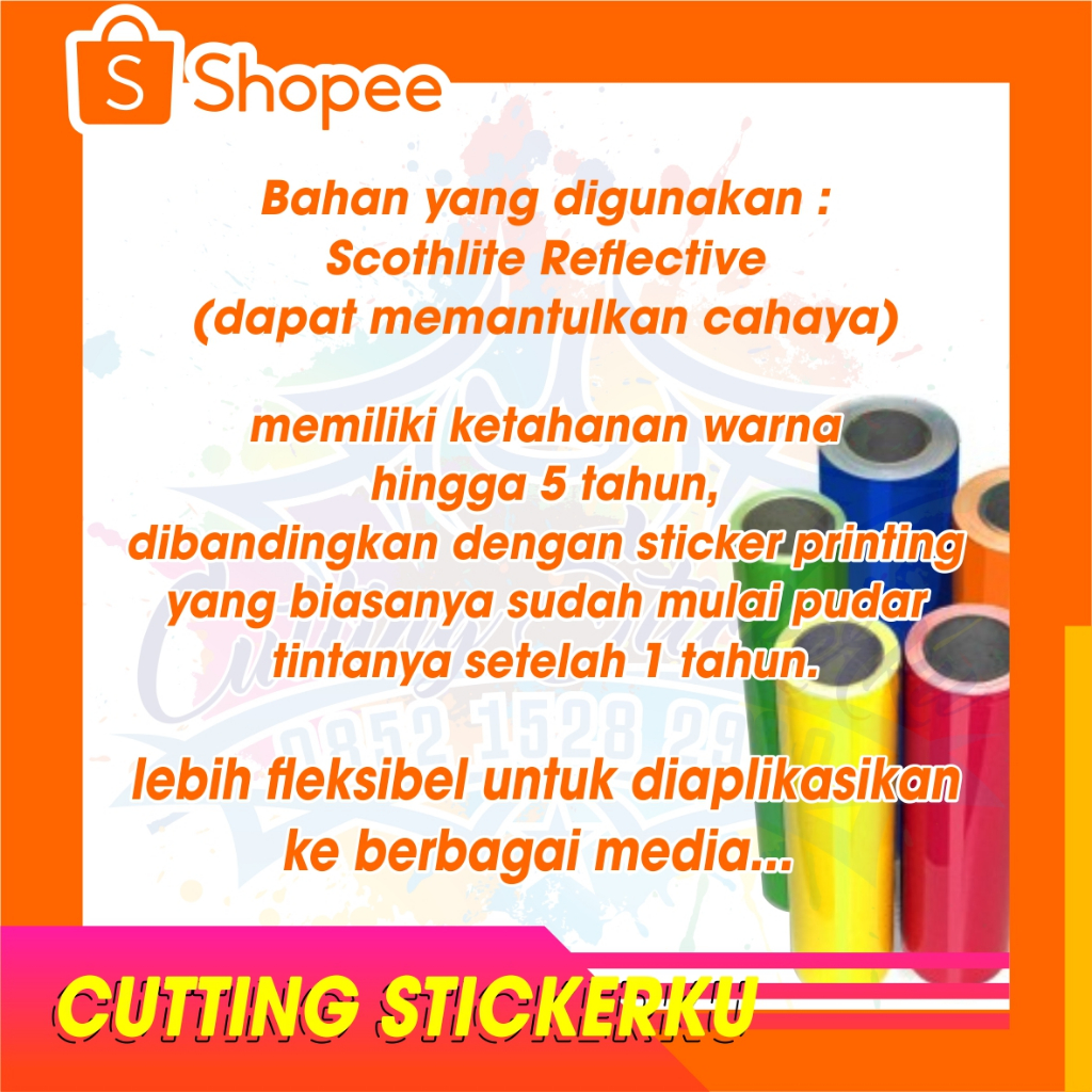 Cutting Stiker Gothic Variasi Motor Kaca Mobil Bodi Motor Tulisan Keren Tipografi Make Up