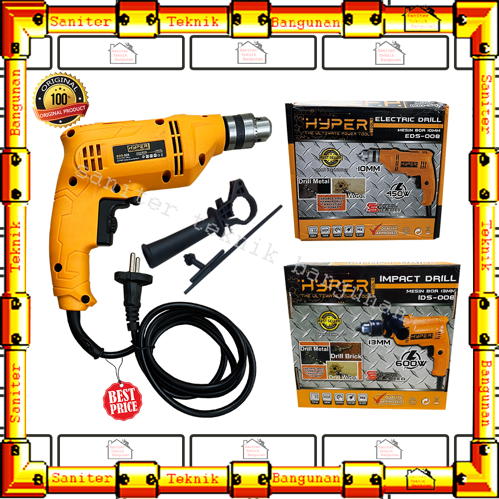 Mesin Bor Tangan Tembok Beton Hyper 600W 13MM High Quality
