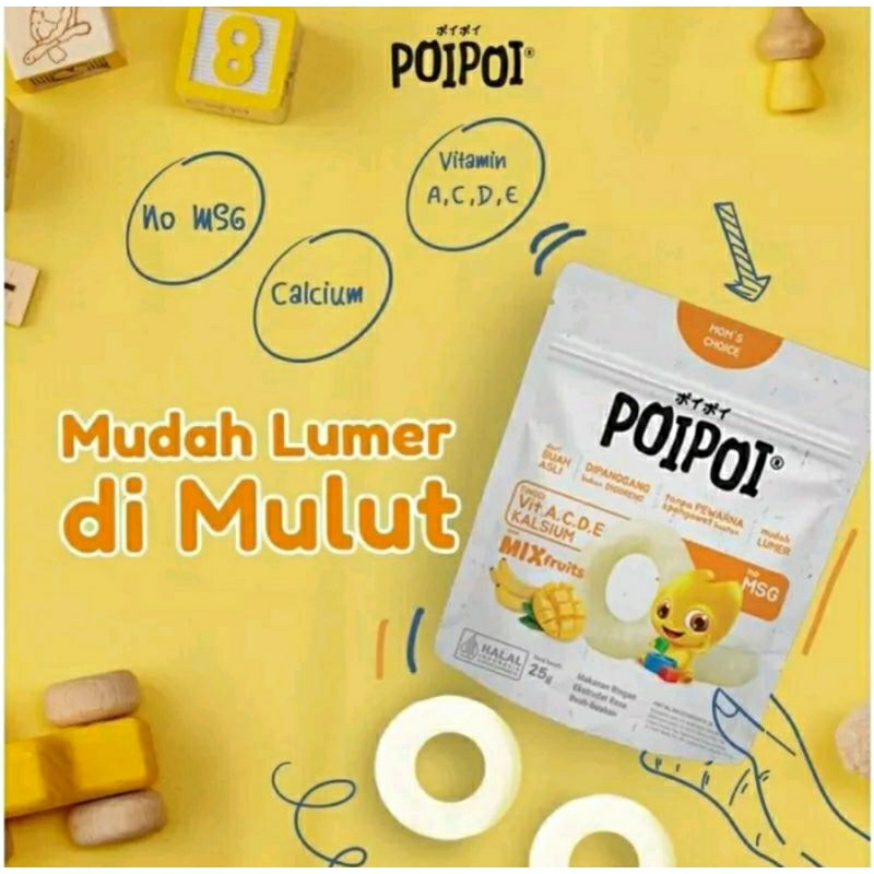 POIPOI Snack Bervitamin Tanpa MSG 25gr - Cemilan Bayi