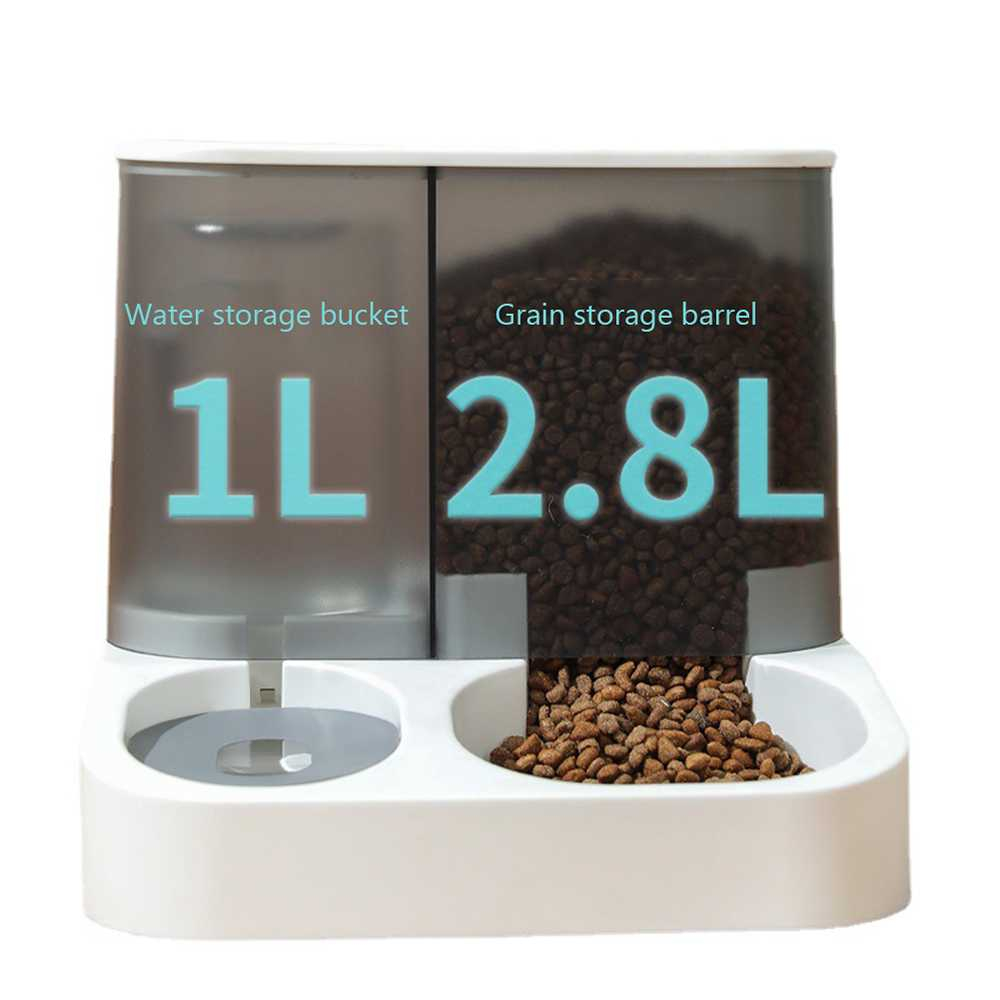 Tempat Makan dan Minum Hewan Peliharaan Otomatis 2 in 1 2.8L Tempat Makanan Minuman Hewan Desain Gravitasi