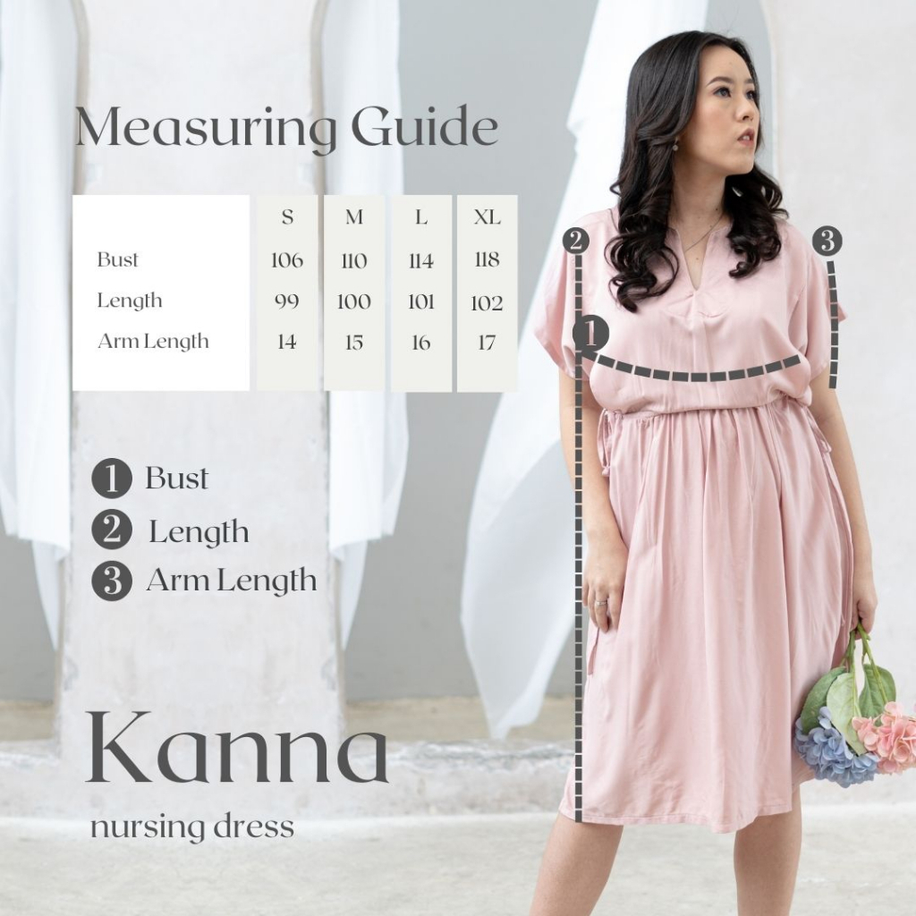 Hellomommy - Kanna Nursing Dress - Baju Maternity &amp; Nursing Dress