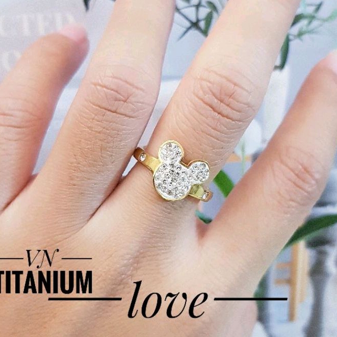 Cincin Mickey Mouse Titanium Gold 2206a2