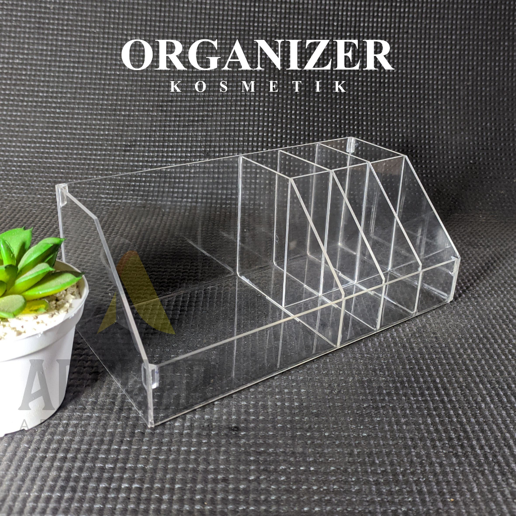 TEMPAT RAK MAKE UP ORGANIZER KOSMETIK AKRILIK TRANSPARAN 2MM