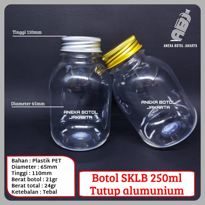 Botol gendut 250 ml tebal alumunium / Botol SKLB 250 ml alumunium