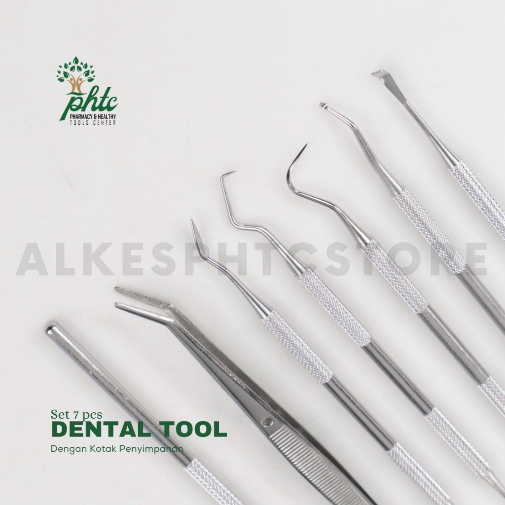 Dental Kit Alat Perawatan Dokter Gigi Stainless Steel Dentist Tool - 7-in-1 - Silver