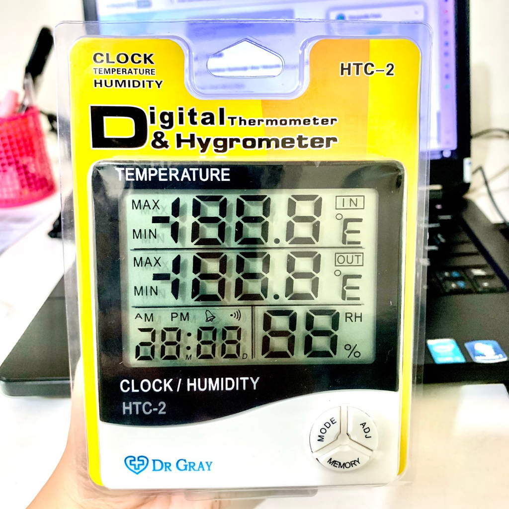 Hygrometer Thermometer HTC2 Pengukur Suhu Dan Kelembaban Udara Digital Merek DR.GRAY- HTC2